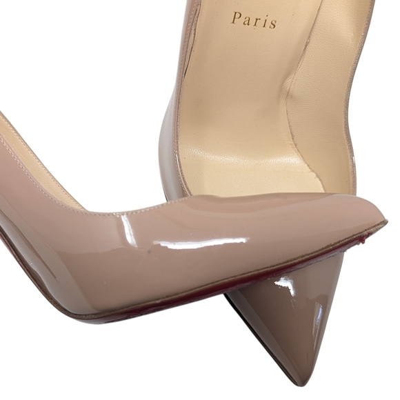 Christian Louboutin Nude Pigalle Follies 100 Patent Leather Pointed Pump Heel 40 - Picture 14 of 16